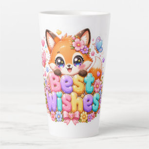 Süße Kawaii Alles Gute Fuchs Name Pastell Rosa Flo Milchtasse