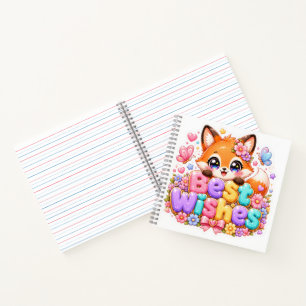 Süße Kawaii Alles Gute Fuchs Name Pastell Rosa Flo Notizbuch
