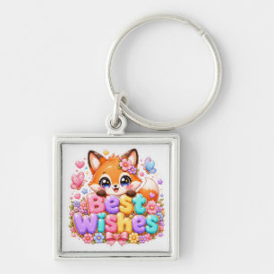 Süße Kawaii Alles Gute Fuchs Name Pastell Rosa Flo Schlüsselanhänger