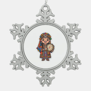 Süße Kawaii Amazigh Ber Schneeflocken Zinn-Ornament