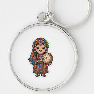 Süße Kawaii Amazigh Berber Frau Schlüsselanhänger
