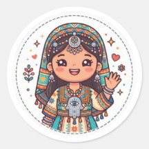 Süße Kawaii Amazigh Marokkanische Frau mit KhaStic