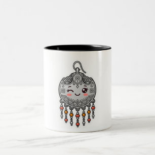 Süße Kawaii Amazigh marokkanische Silber-Ohrstecke Zweifarbige Tasse