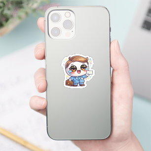 Süße Kawaii-Arztbrille-Anzug-Aktenkoffer  Aufkleber