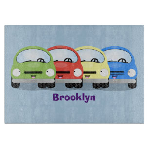Süße kawaii-Autos Cartoon-Illustration Schneidebrett