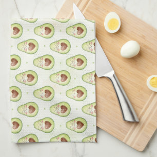 Süße Kawaii-Avocado-Muster Lustige Lebensmittel Geschirrtuch