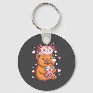 Süße Kawaii Axolotl Capybara Bubble Tea Jungen Mäd Schlüsselanhänger
