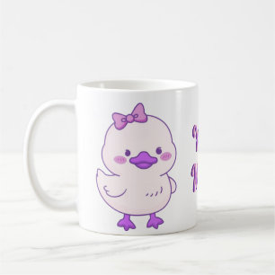 Süße Kawaii-Baby-Ente Lila Haarband Tasse
