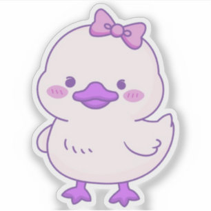Süße Kawaii-Baby-Enten-Purple-Haarband-Vinyl Aufkleber