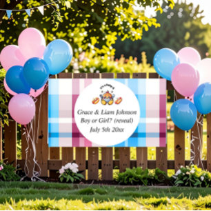 Süße Kawaii Baby-Q Geschlechtsenthüllungsfeier Banner