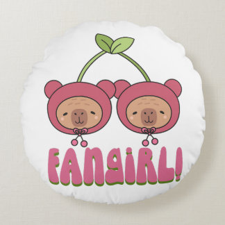 Süße Kawaii-Bären Kirsche Kostüm Fangirl Rundes Kissen