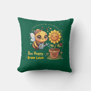 Süße Kawaii-Biene bewässert Sonnenblume Biene Glüc Kissen