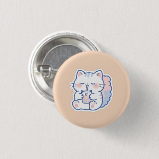 Süße Kawaii-Boba-Katze-Bubble-Tea-Anstecknadel Button