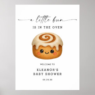 Süße Kawaii-Brötchen im Ofen-Baby-Shower-Willkomme Poster