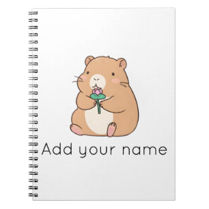Süße Kawaii Capybara mit rosa Lotusblume Notizblock