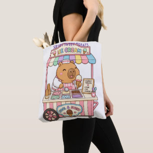 Süße Kawaii Capybara Pastell Eiswagen Custom Tasche