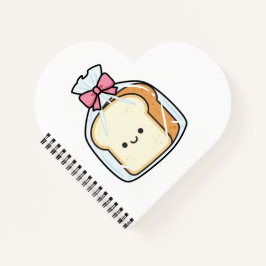 Süße Kawaii-Cartoon-Illustration von geschnittenem Notizbuch
