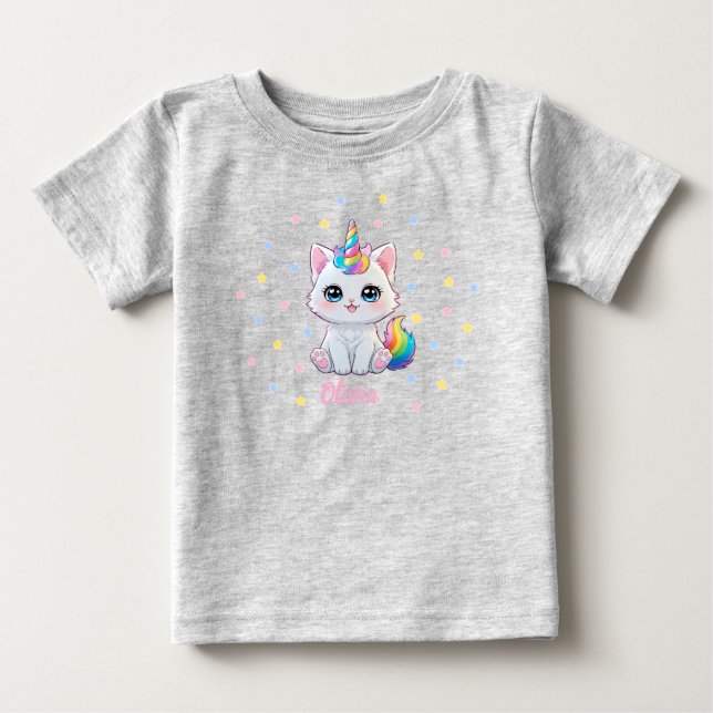 Süße Kawaii Caticorn Baby T-Shirt (Vorderseite)