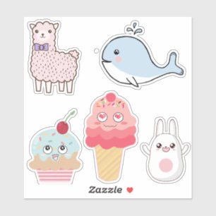 Süße Kawaii Charaktere Aufkleber