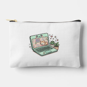 Süße Kawaii Chill Vibes Laptop Katze Topfpflanze A Zubehörtasche