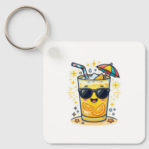 Süße Kawaii Coole Sommer-Tropengetränk SungSticker Schlüsselanhänger