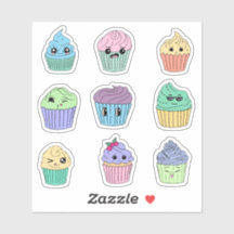 Süße Kawaii-Cupcake-Aufkleber