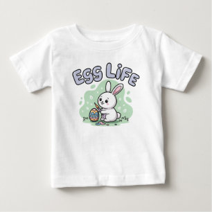 Süße Kawaii-Ei-Leben-Hasen-Illustration Baby T-shirt