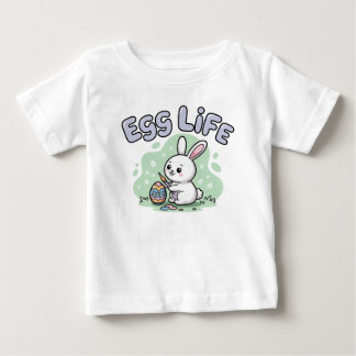 Süße Kawaii-Ei-Leben-Hasen-Illustration Baby T-shirt