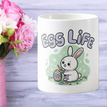 Süße Kawaii-Ei-Leben-Osterhasen-Illustration