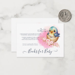 Süße Kawaii-Ei-Vogel Elegante Florale Babyparty Mitteilungskarte