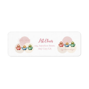 Süße Kawaii-Ei-Vögel in Pastellfarben für Baby Sho