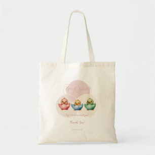 Süße Kawaii-Ei-Vögel Pastellfarben Baby Shower T Tragetasche