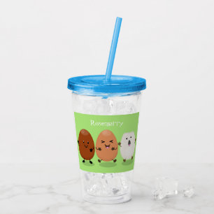 Süße Kawaii-Eier lustige Cartoon-Illustration Acryltrinkbecher