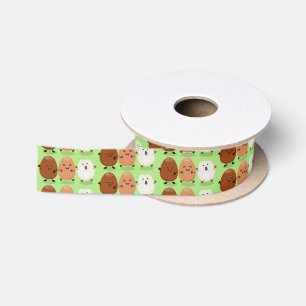 Süße kawaii Eier lustige Cartoon-Illustration Satinband