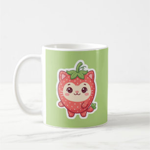 Süße Kawaii Erdbeeren Katzen Kaffeetasse