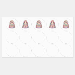 Süße Kawaii Frisch Vermählte Hochzeitstorte Pastel Etiketten