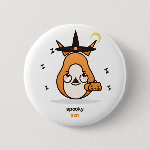 Süße Kawaii Fuchs Hexe Gruselige Jahreszeit Hallow Button