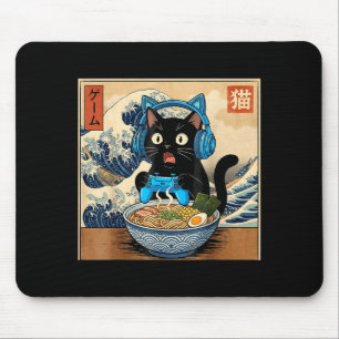 Süße Kawaii-Gamer-Katze Lustige Ramen Japanische K Mousepad