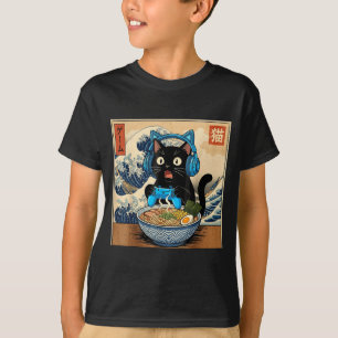 Süße Kawaii-Gamer-Katze Lustige Ramen Japanische K T-Shirt