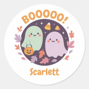 Süße Kawaii-Geister Boo Halloween Candy Corn Party Runder Aufkleber