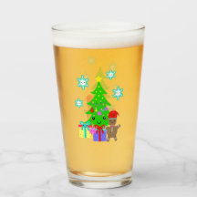 Süße Kawaii-Gesicht Weihnachtsbaum Szene, ZSG