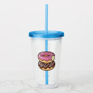 Süße Kawaii-gestapelte Donut-Illustration Acryltrinkbecher