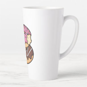 Süße Kawaii gestapelte Donut-Illustration Milchtasse