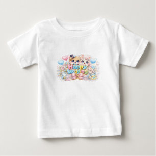 Süße Kawaii Glückliche Hochzeitspaar-Tiere Pastell Baby T-shirt