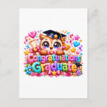 Süße Kawaii Gratulation Absolvent Eule Pastell Pi