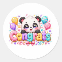 Süße Kawaii Gratulations-Panda-Name Pastellrosa Ab