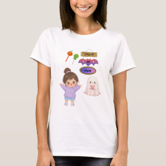 Süße Kawaii-Halloween-Trick-or-Treat-Chibi-Girl Gr T-Shirt