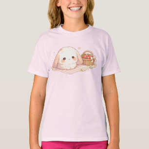 Süße Kawaii-Häschen-Erdbeer-Picknick T-Shirt