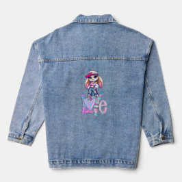Süße Kawaii-Hasen-Denimjacke Liebe Jeansjacke