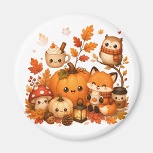 Süße Kawaii Herbst-Kürbis-Fuchs-Eule Herbsttiere Magnet
